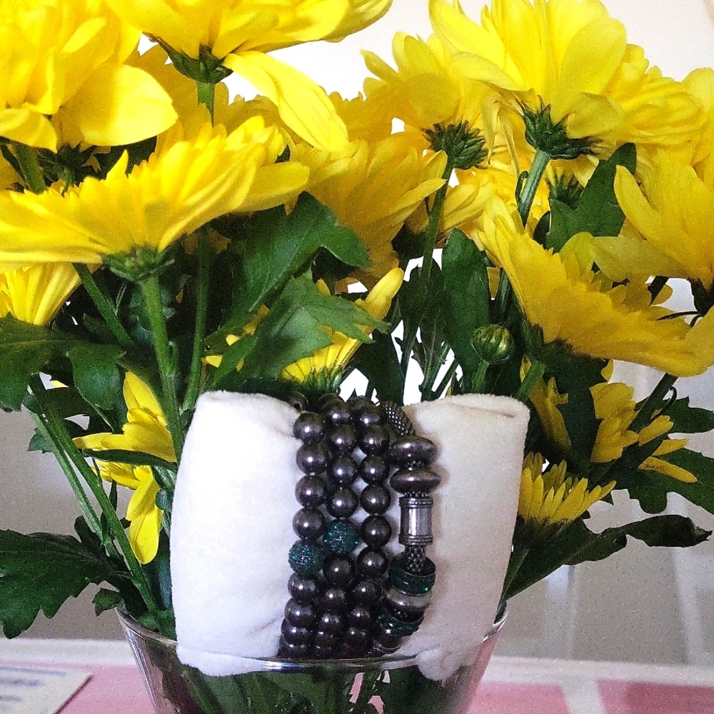 Black & green beads bracelets